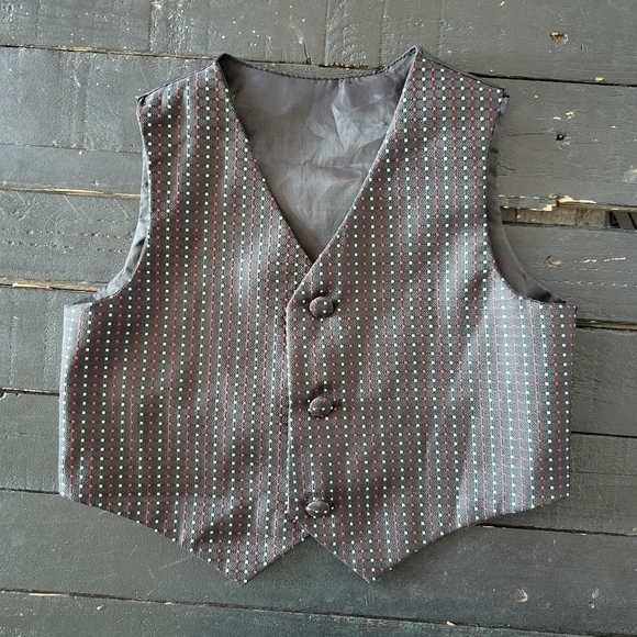 Baby Boy 24 Months Dress Vest Black with Red & White Dots Church Wedding Event - Picture 1 of 4
